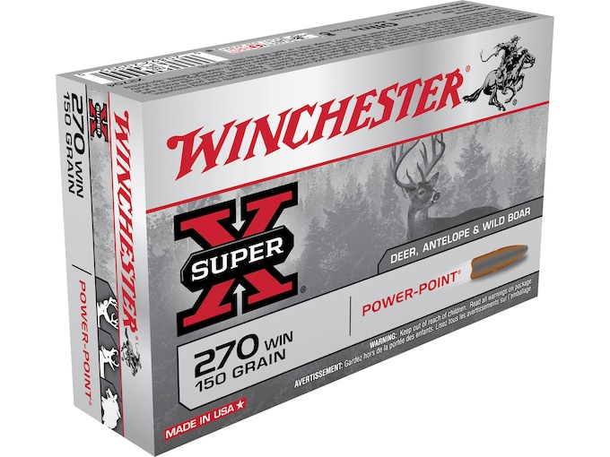 Winchester Super-X Ammunition 270 Winchester 150 Grain Power-Point Box of 20