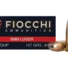 Fiocchi Shooting Dynamics Ammunition 9mm Luger 147 Grain Jacket Hollow Point Box of 50