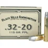 Black Hills Cowboy Action Ammunition 32-20 WCF 115 Grain Lead Flat Nose Box of 50