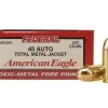 Federal American Eagle Ammunition 45 ACP 230 Grain Total Metal Jacket