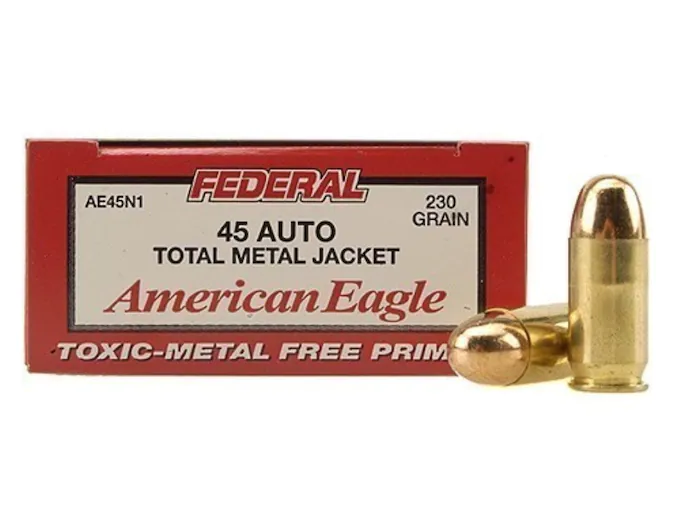 Federal American Eagle Ammunition 45 ACP 230 Grain Total Metal Jacket
