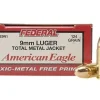 Federal American Eagle Ammunition 9mm Luger 124 Grain Total Metal Jacket