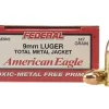 Federal American Eagle Ammunition 9mm Luger 147 Grain Total Metal Jacket
