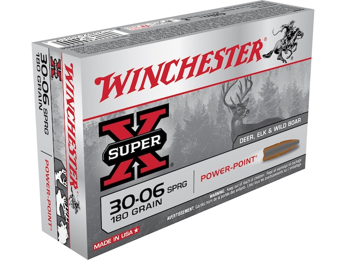 Winchester Super-X Ammunition 30-06 Springfield 180 Grain Power-Point Box of 20