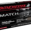 Winchester Match Ammunition 7.62x51mm NATO 175 Grain Sierra MatchKing Hollow Point Boat Tail Box of 20