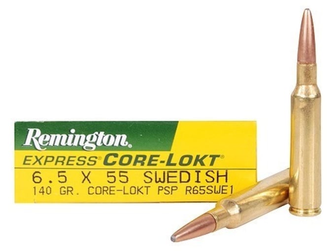 Remington Core-Lokt Ammunition 6.5x55mm Swedish Mauser 140 Grain Core-Lokt Pointed Soft Point Box of 20