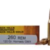 Black Hills Gold Ammunition 260 Remington 120 Grain Hornady GMX Lead-Free Box of 20