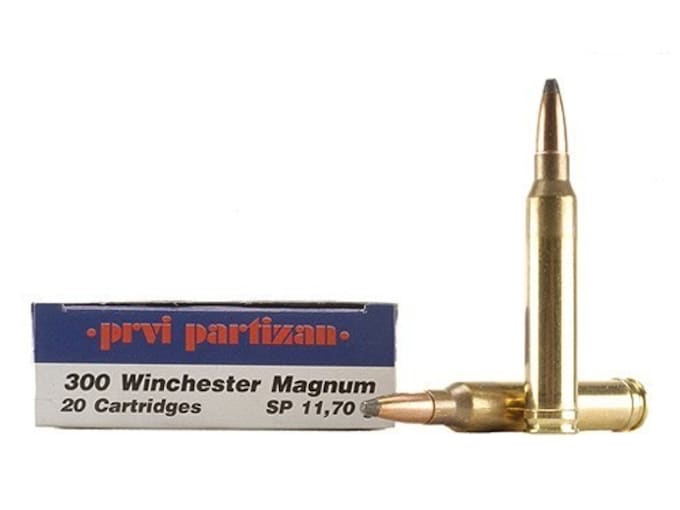 Prvi Partizan Ammunition 300 Winchester Magnum 180 Grain Soft Point Box of 20