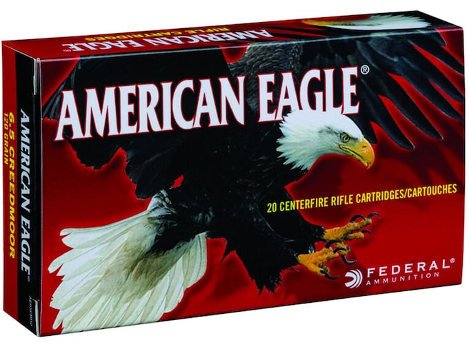 Federal American Eagle Ammunition 6.5 Creedmoor 120 Grain Total Metal Jacket