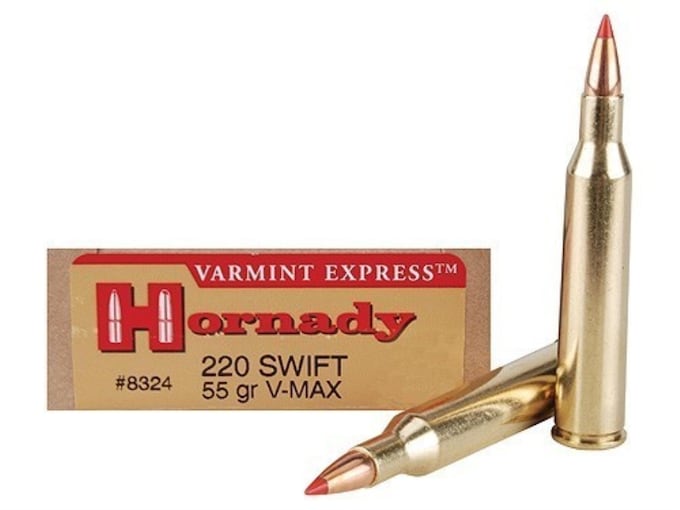 Hornady Varmint Express Ammunition 220 Swift 55 Grain V-MAX Polymer Tip Box of 20