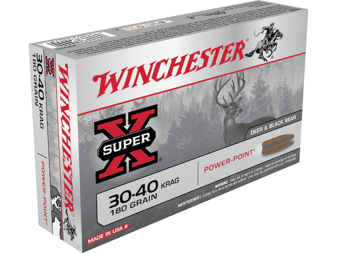 Winchester Super-X Ammunition 30-40 Krag 180 Grain Power-Point Box of 20