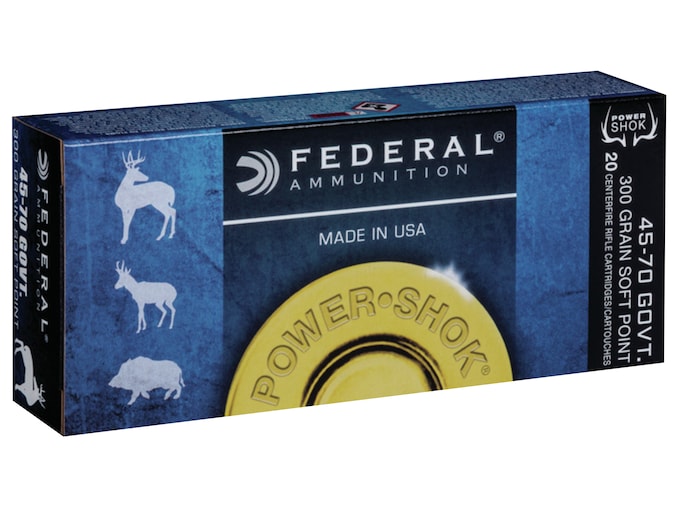 Federal Power-Shok Ammunition 45-70 Government 300 Grain Soft Point Box of 20