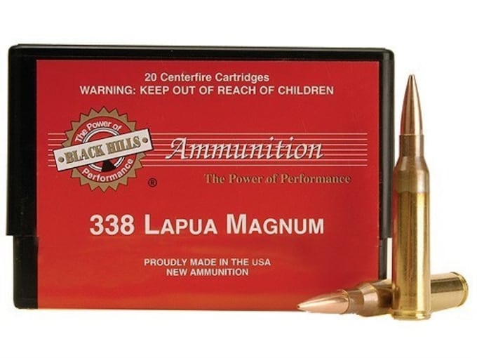 Black Hills Ammunition 338 Lapua Magnum 250 Grain Sierra MatchKing Hollow Point Boat Tail Box of 20