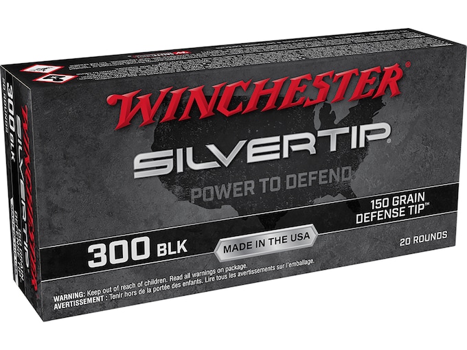 Winchester Silvertip Defense Ammunition 300 AAC Blackout 150 Grain Polymer Tip Box of 20