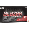 Blazer Clean-Fire Ammunition 9mm Luger 147 Grain Total Metal Jacket Box of 50