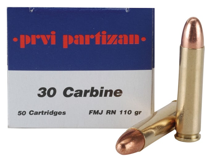 Prvi Partizan Ammunition 30 Carbine 110 Grain Full Metal Jacket Box of 50