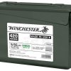 Winchester Ammunition 5.56x45mm NATO 62 Grain M855 SS109 Penetrator Full Metal Jacket Boat Tail 10 Round Clips in Ammo Can