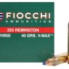 Fiocchi Extrema Ammunition 223 Remington 40 Grain Hornady V-MAX Ammunition