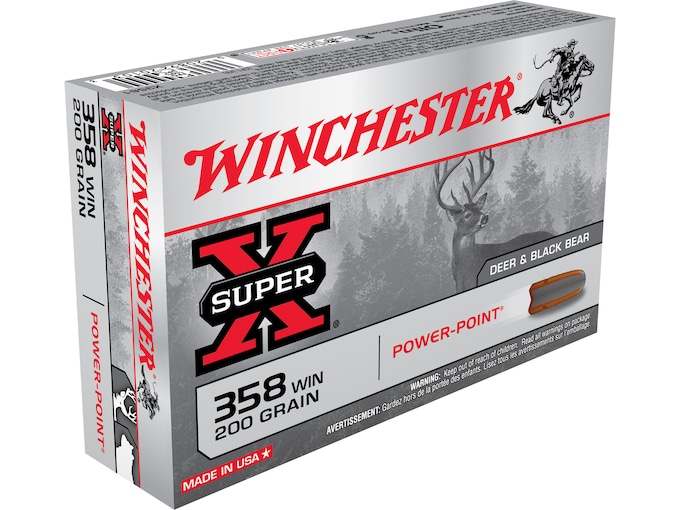 Winchester Super-X Ammunition 358 Winchester 200 Grain Power-Point Box of 20