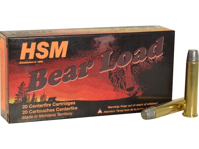 HSM Bear Ammunition 45-70 Government +P 430 Grain Lead Round Nose Flat Point Gas Check Box of 20