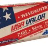Winchester USA Valor Ammunition 7.62x51mm NATO 149 Grain M80 Full Metal Jacket