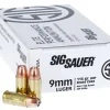 Sig Sauer Elite Performance Ammunition 9mm Luger 115 Grain Jacketed Hollow Point Box of 50