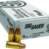 Sig Sauer Elite Performance Ammunition 9mm Luger +P 90 Grain Frangible Flat Nose Lead Free Box of 50