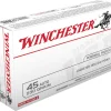 Winchester USA Ammunition 45 ACP 230 Grain Jacketed Hollow Point Box of 50