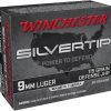 Winchester Silvertip Defense Ammunition 9mm Luger 115 Grain Jacketed Hollow Point Box of 20
