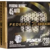 Federal Personal Defense Punch Ammunition 45 ACP 230 Grain Jacketed Hollow Point Box of 20