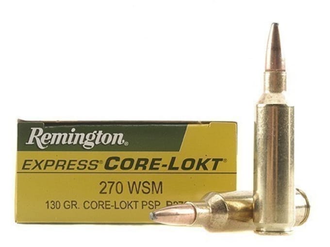Remington Core-Lokt Ammunition 270 Winchester Short Magnum (WSM) 130 Grain Core-Lokt Pointed Soft Point Box of 20