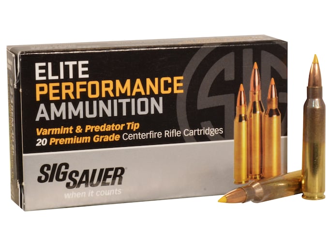 Sig Sauer Elite Performance Varmint and Predator Ammunition 223 Remington 40 Grain Polymer Tip Box of 20