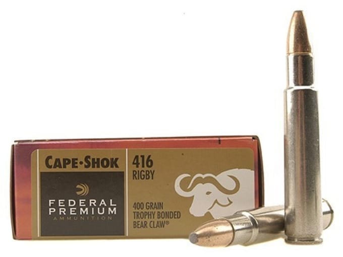 Federal Premium Safari Ammunition 416 Rigby 400 Grain Trophy Bonded Bear Claw Box of 20