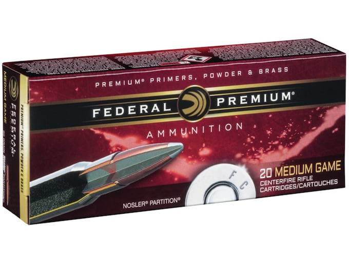 Federal Premium Ammunition 30-06 Springfield 180 Grain Nosler Partition Box of 20