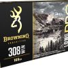 Browning Long Range Pro Match Ammunition 308 Winchester 168 Grain Sierra MatchKing Hollow Point Boat Tail Box of 20
