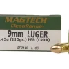 Magtech Clean Range Ammunition 9mm Luger 115 Grain Encapsulated Round Nose Box of 50