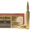 Federal Premium Gold Medal Ammunition 223 Remington 77 Grain Sierra MatchKing Hollow Point Boat Tail