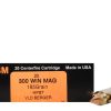 HSM Trophy Gold Ammunition 300 Winchester Magnum 185 Grain Berger Hunting VLD Hollow Point Boat Tail Box of 20