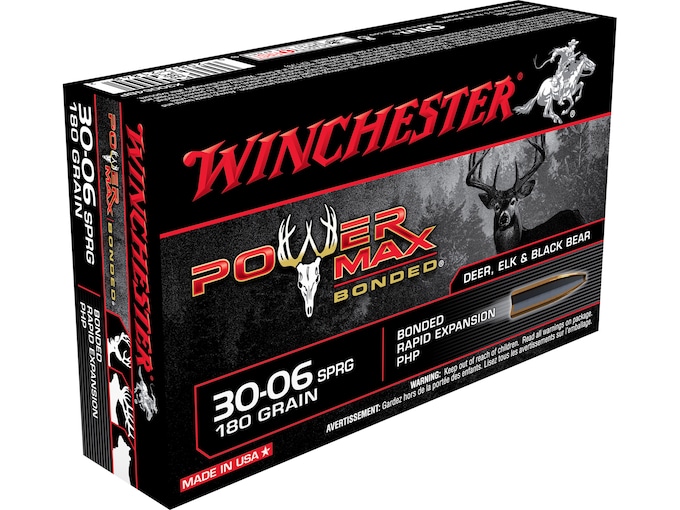 Winchester Power Max Bonded Ammunition 30-06 Springfield 180 Grain Protected Hollow Point Box of 20