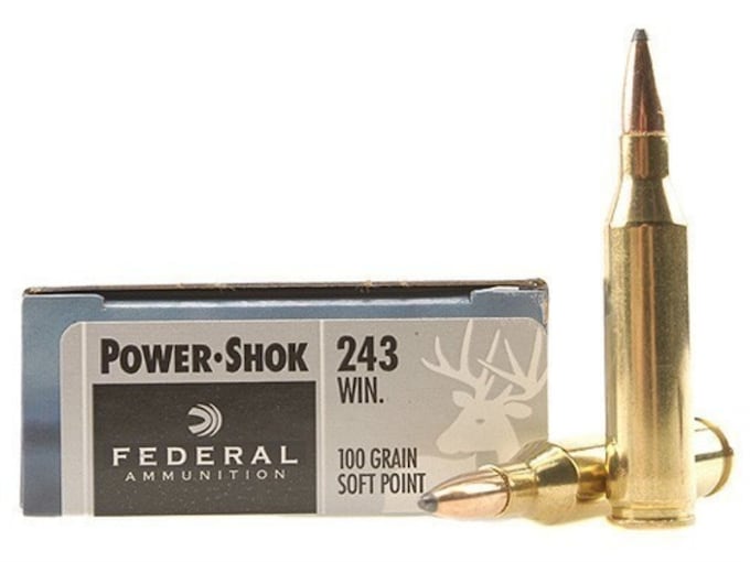 Federal Power-Shok Ammunition 243 Winchester 100 Grain Soft Point Box of 20