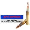 Prvi Partizan Ammunition 303 British 174 Grain Full Metal Jacket Boat Tail Box of 20
