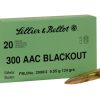Sellier & Bellot Ammunition 300 AAC Blackout 124 Grain Full Metal Jacket