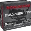 Winchester Silvertip Defense Ammunition 9mm Luger 147 Grain Jacketed Hollow Point Box of 20