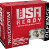 Winchester USA Ready Defense Ammunition 45 ACP 200 Grain Hex-Vent Jacketed Hollow Point Box of 20