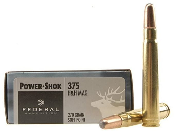 Federal Power-Shok Ammunition 375 H&H Magnum 270 Grain Soft Point Box of 20