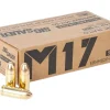 Sig Sauer M17 Military Grade Ammunition 9mm Luger +P 124 Grain Full Metal Jacket Box of 50