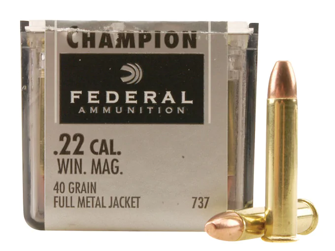 Federal Champion Target Ammunition 22 Winchester Magnum Rimfire (WMR) 40 Grain Full Metal Jacket