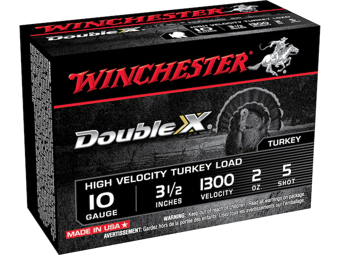 Winchester Double X Turkey Ammunition 10 Gauge 3-1/2" 2 oz #5 Copper Plated Shot Box of 10