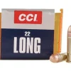 CCI Ammunition 22 Long 29 Grain Copper Plated Lead Round Nose Box of 100