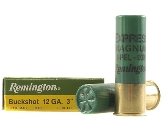 Remington Express Magnum Ammunition 12 Gauge 3" 00 Buckshot 15 Pellets Box of 5